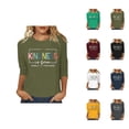 thumbnail image 1 of 3/4 Sleeve T Shirts for Women 2025 Kindness Letter Graphic Crewneck Casual Inspirational Tshirt Womens T Shirts, 1 of 5