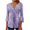 thumbnail image 1 of 3/4 Sleeve T Shirts for Women Women Tops Plus Size T Shirts for Women Oversized Black Blouses for Women New Trending, 1 of 5