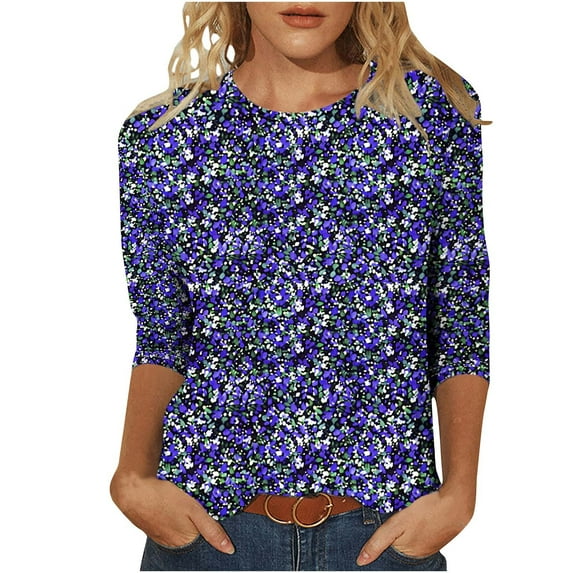 3/4 Sleeve T Shirts for Women Womens Tops Trendy T Shirts for Women Plus Size Holiday Blouses for Women Dressy Sales Today Clearance