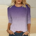 thumbnail image 1 of 3/4 Sleeve Tops for Plus Women 2024 Plus Size 3/4 Sleeve Tops for Women Fashion Printed Loose T-shirt 3/4 Sleeves Blouse Round Neck Casual Tops Womens Tops 3/4 Sleeve Clearance, 1 of 5