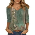 thumbnail image 1 of 3/4 Sleeve Tops for Women,3/4 Sleeve T Shirts for Women,Womens 3/4 Sleeve Tops,Womens 3/4 Sleeve Tops And Blouses,Womens 3/4 Sleeve Summer Tops,Womens 3/4 Sleeve Summer Tops 01-Army Green L, 1 of 5
