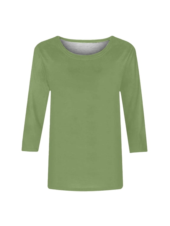 3/4 Sleeve Tops For Women Cotton Tee Shirts For Women Womens Business Casual Tops Beach Shirts For Women Stretchy Shirts For Women Elbow Sleeve Tops Women Crew Neck T Shirts For Women