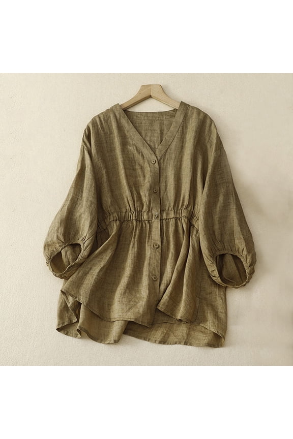 3/4 Sleeve Tops for Women Lightweight Pullover Shirt Loose Fit Blouses Elbow Sleeve Summer Tshirts Breathable Relaxed Fit Basic Tee Solid Color Pullover Shirts Peasant Tops Bohemian Tops L