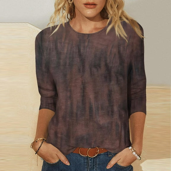 3/4 Sleeve Tops for Older Women Womens Summer T Shirts Loose Fit Womens Tops Summer Cheap Printed Tshirts by me