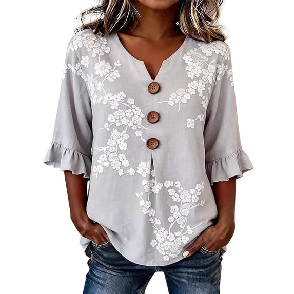 3/4 Sleeve Tops for Women Casual Work Blouse