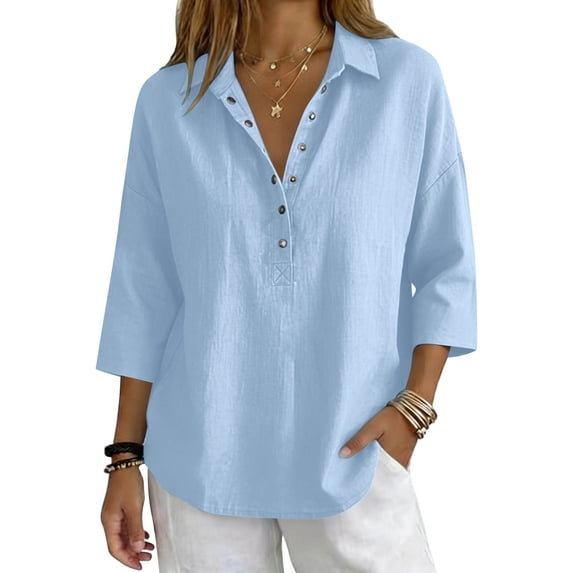 3/4 Sleeve Tops for Women Casual Work Blouse