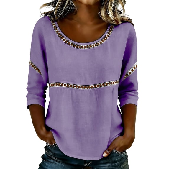 3/4 Sleeve Tops for Women Casual Work Blouse