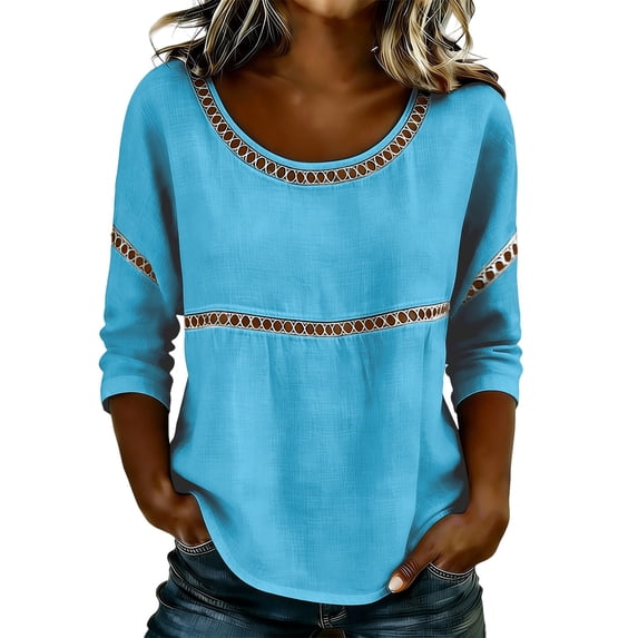 3/4 Sleeve Tops for Women Casual Work Blouse