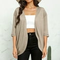 thumbnail image 1 of 3/4 Sleeve Tops for Women Lightweight Shirt Casual Open Front Loose Fit Spring Summer Cardigans, 1 of 9