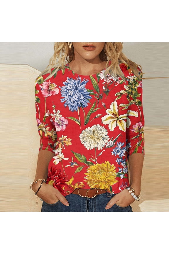 3/4 Sleeve Tops for Women Womens Full Sleeves Summer Shirts T Shirts for Women Oversized Tshirts for Women Plus Size Graphic by me