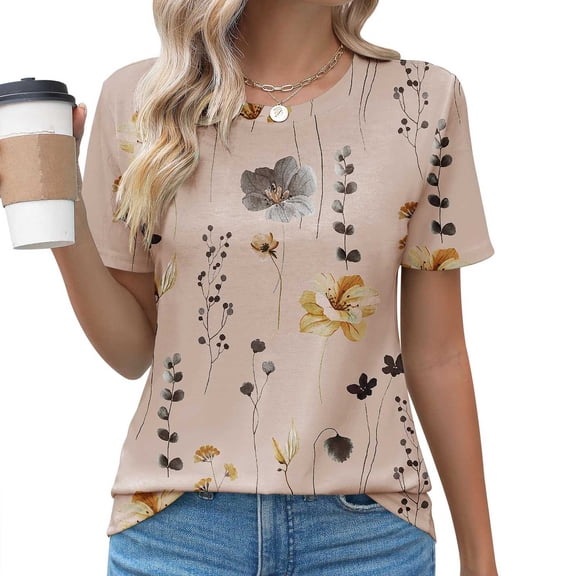 3/4 Sleeve Tunic Tops for Women Loose Fit Dressy Casual Blouse Flowy Shirts to Wear with Leggings S-3XL, Limited Time, Under 10 Dollars WX0001