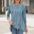 thumbnail image 1 of 3/4 Sleeve Tunic Tops for Women Loose Fit Dressy Casual Blouse Flowy Shirts to Wear with Leggings S-3XL, 1 of 6