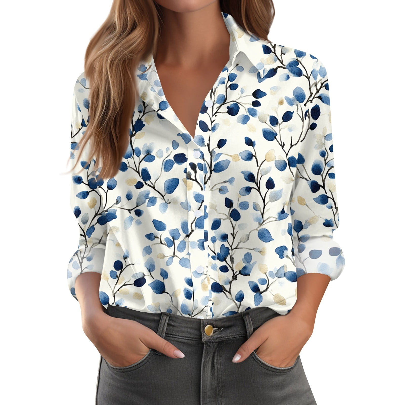 Paloma Tunic, 3/4 Sleeve, Black Calico main image 1