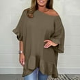 3/4 Sleeve Womens Summer Tops Plus Size Spring Shirts 2025 New Trendy
