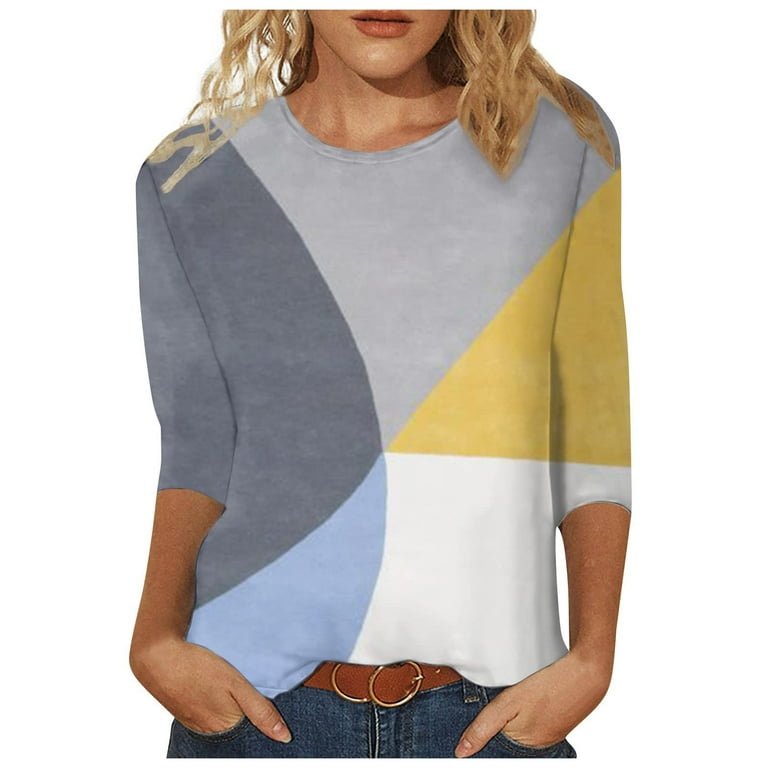 Wenini 3 4 Sleeves Tops for Women Blouses for Women Casual Womens Tops Tunic Cotton T Shirts Summer Blouse Ladies Tops and Blouses Amazon Sales 99