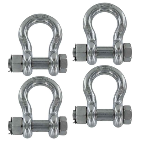 3/4" Stainless Steel Bolt Type Anchor Shackle Type 316 - 4 Pack