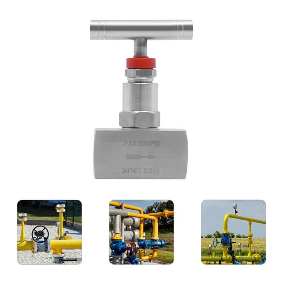 3/4'' Stainless Steel Flow Control Shut Off Needle Valve Straight Needle Valve Fit For Water Oil