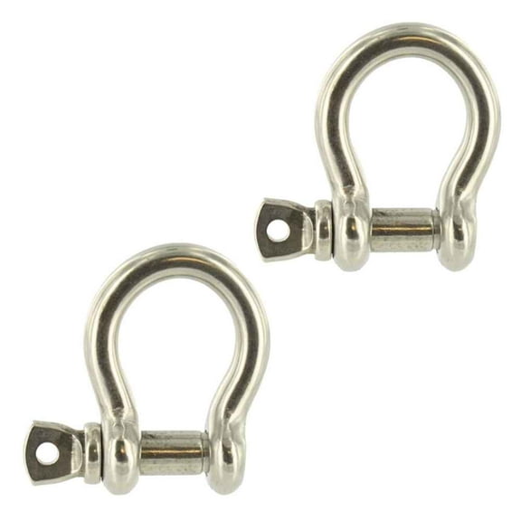 3/4" Stainless Steel Screw Pin Anchor Shackle - 4.0 Ton 2 Pack