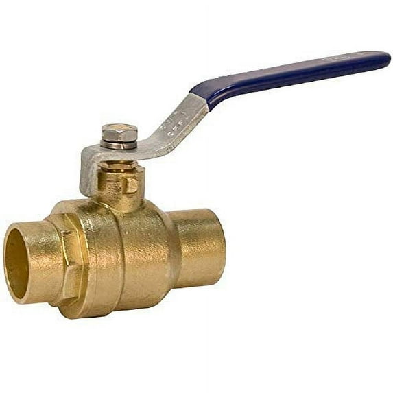 3/4" Sweat Solder C X C Brass Full Port Water Stop Shut Off Ball Valve,Heavy Duty Lead Free,for Copper Tubing,Quarter Turn (1-Pack)