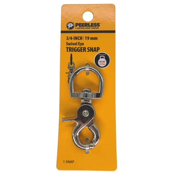 3/4" Swivel Eye Trigger Snap, Zinc, Peerless Chain Company, #4714338