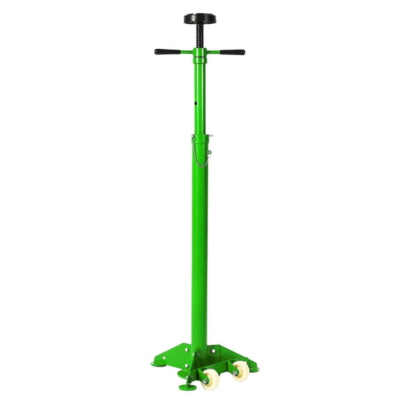 3/4 T Underhoist Support Stand, 38-75" Adjustable Height Jack Stand Triangle Steel Base with 2 Wheels, 1655 lbs Capacity, for Auto Repair Garage Workshop, Green