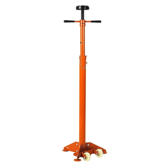 3/4 T Underhoist Support Stand, 38-75" Adjustable Height Jack Stand Triangle Steel Base with 2 Wheels, 1655 lbs Capacity, for Auto Repair Garage Workshop, Orange