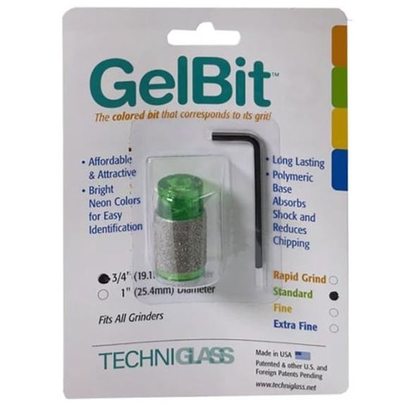 3/4" Techniglass Diamond GelBit Grinder Bit Standard 100/120 Grit