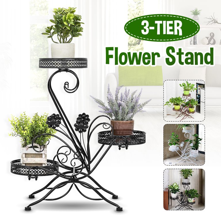 3/4-Tier Heavy Duty Plant Stand Flower Pot Holder Garden Modern