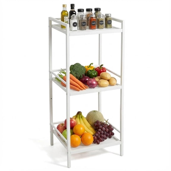 3/4 Tier Shelf Stand, Narrow Shelf Unit for Small Spaces, Bathroom Rack Organizer, for Laundry, Metal Storage Shelf Bathroom, Kitchen Organization