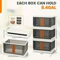 thumbnail image 1 of 3/4-Tier Stackable Storage Bins with Lids & Wheels, 8.4 Gallon Collapsible Plastic Organizers for Closet, Home, Office & Dorm, Foldable Toy Storage Containers, 1 of 10