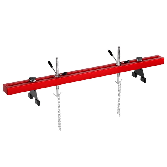 3/4 Ton 1500 lbs Heavy Duty Engine Hoist Load Leveler, Adjustable Steel Support Balance Bar for Garage Vehicle Repair, 2 Chains & Handle, Red