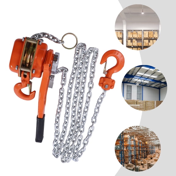 3/4 Ton Chain Hoist Ratchet Lever Block 10FT Chain Come Along Lift Puller 1650lbs (Orange)