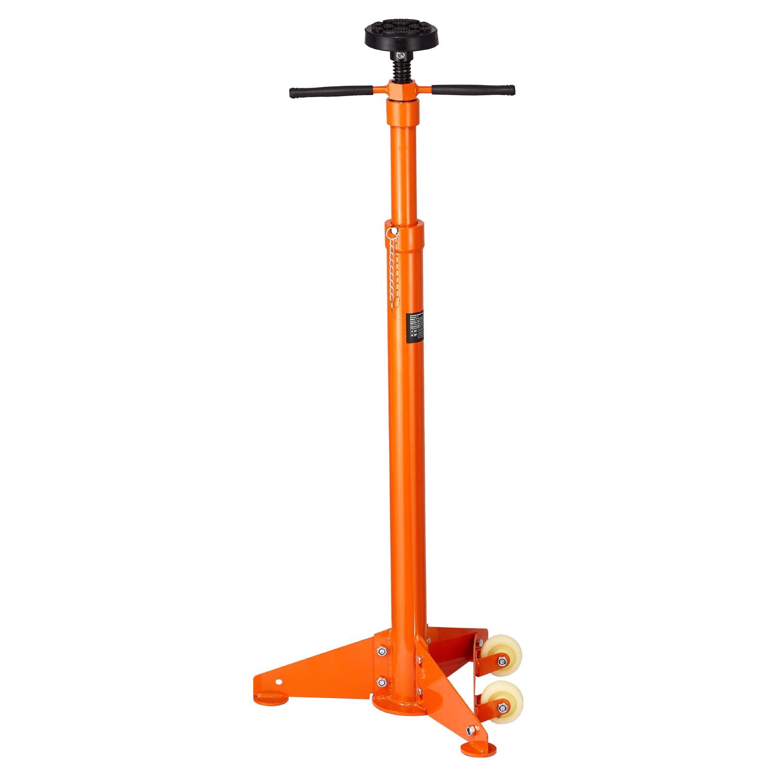 3/4 Ton Underhoist Support Stand, Lifts 38.4-75.4 in, Bearing Spin Handle & Self-Locking Screw, Two Wheels for Vehicle Components