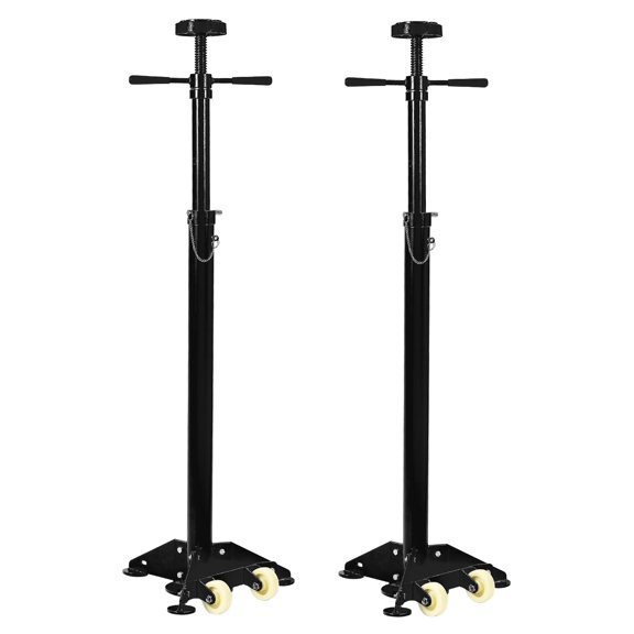 3/4 Ton Underhoist Support Stands 2-Pack, Heavy Duty Adjustable Jack Stands with Triangle Rolling Base & Wheels – Vehicle Lift Support
