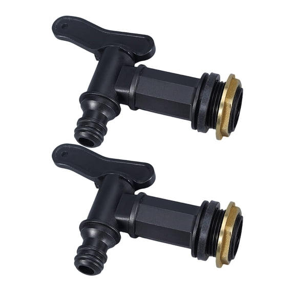 3/4" Water Butt Tap Hosepipe Rain Barrels Water Butts Thread Replacement Water Tap with Brass Nut Adapter Valves