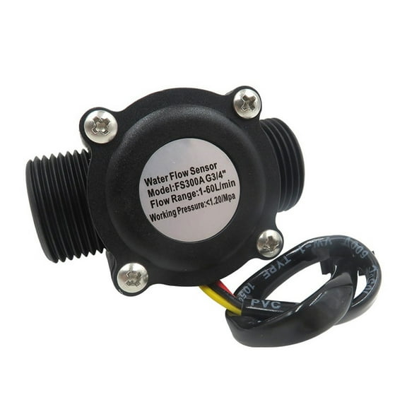 3/4" Water Flow Sensor, 2.0MPa Hall Sensor Flowmeter, DC5~18V Control Liquid Flow ,Easy to Use