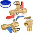 thumbnail image 1 of 3/4" Water Heater Service Valve Kit IPS Isolator Tankless with Pressure Relief Valve, Clean Brass Construction, 1 of 7