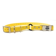 3/4" Waterproof Biothane Bungee Double Buckle E Collar Receiver Replacement Strap- 3/4" x 28" Yellow