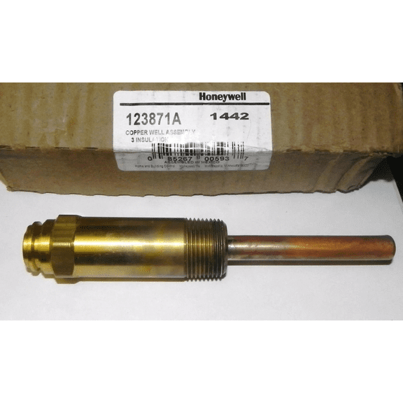 (Price/Each)Honeywell 123871A 3/4" Npt. Copper Well With 3" Insertion & 3" Insulation