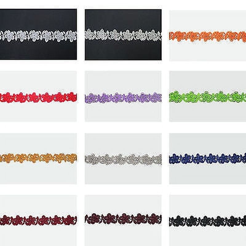 3/4" White Black Gold Red Green Navy Burgundy Floral Venice Lace Trim By Yard