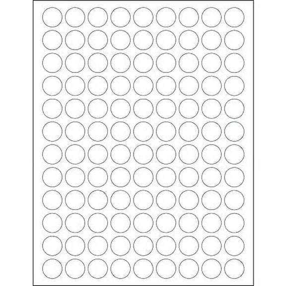 3/4" White Circle Laser Labels - 10800 Per Case
