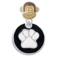 thumbnail image 1 of 3/4'' White Paw in Black Circle - Monkey Face Charm Bead, 1 of 1