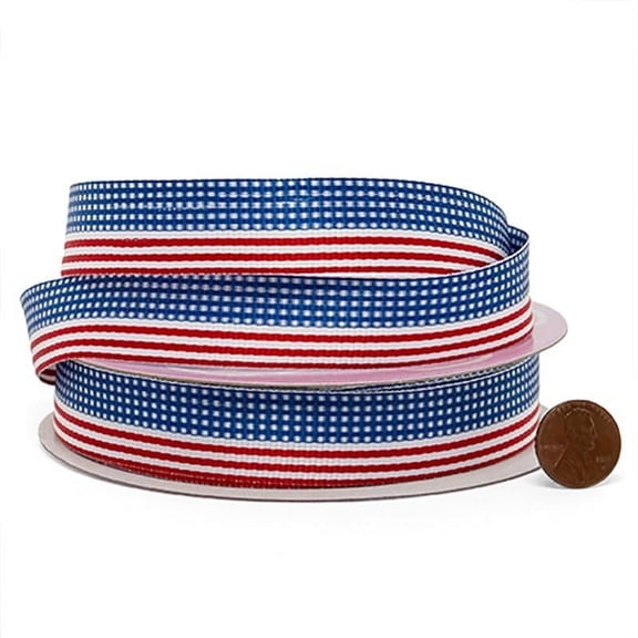 3/4" X 25 Yards American Flag Grosgrain Ribbon by Paper Mart