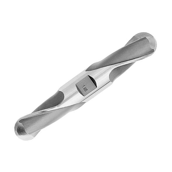 3/4" X 3/4" HSS 2 Flute Double End, Ball End Mill, Qualtech, DWC3/42FDEBALL