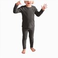 thumbnail image 1 of 3-4 Years Child Boys Girls' Long Sleeve Cotton Pajamas Set Snug Fit Kids Sleepwear Tops+Pants 2-Piece Outfit Children's Gift Set Girls Gray Tracksuit, 1 of 5