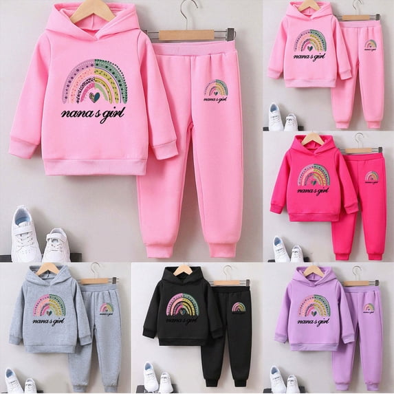 3-4 Years Child Toddler Clothes for Baby Girls Long Sleeve Sweatshirt Pants Girls Warm Fall Winter Outfits Set 6-12 Months 12-24 Months 2T 3T 4T 5T 6T 7T Set