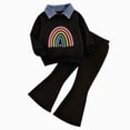 thumbnail image 1 of 3-4 Years Child Toddler Clothes for Baby Girls Long Sleeve Sweatshirt Pants Girls Warm Fall Winter Pajama Set Outfits Set Patchwork Long Sleeve Sweatshirt Pants, 1 of 8