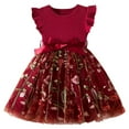 thumbnail image 1 of 3-4 Years Girls Dress Summer Ruffle Sleeve Mesh A Line Casual Party Dresses 1-5 Years, 1 of 4