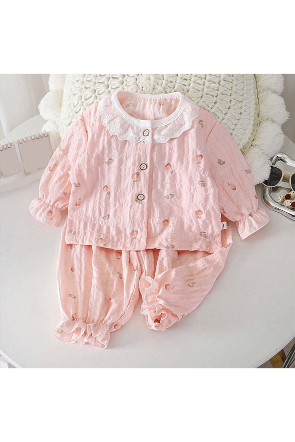 3-4 Years Girls Long Sleeve Pajama Set Infant Kids Toddler Junior Girls Soft Comfy Sleepwear Pajamas 2pcs Set for Girls 6 9 12 18 24 Months 2T 3T 4T Fall Winter Outfiti,Light Pink