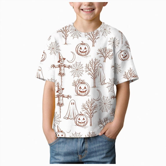 3-4 Years Halloween Short Sleeved T Shirt For Girls Casual Top Halloween Tee Shirts Halloween Tee Girls Tee Shirts